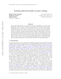 Learning undirected models via query training
