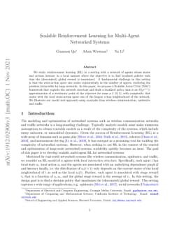 Scalable Reinforcement Learning for Multi-Agent Networked Systems