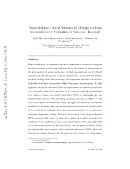 Physics-Informed Neural Networks for Multiphysics Data Assimilation with
  Application to Subsurface Transport