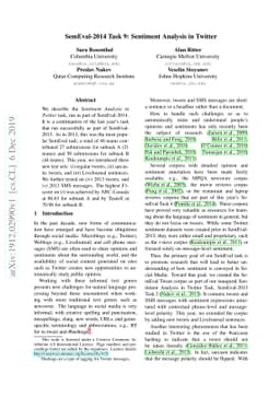 SemEval-2014 Task 9: Sentiment Analysis in Twitter
