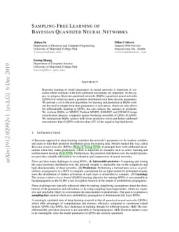 Sampling-Free Learning of Bayesian Quantized Neural Networks