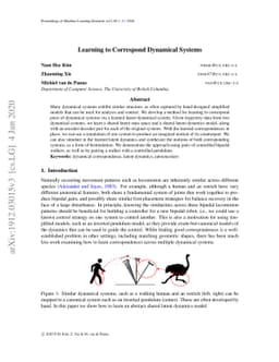 Learning to Correspond Dynamical Systems
