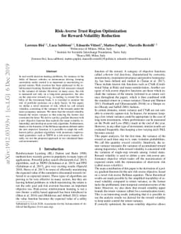 Risk-Averse Trust Region Optimization for Reward-Volatility Reduction
