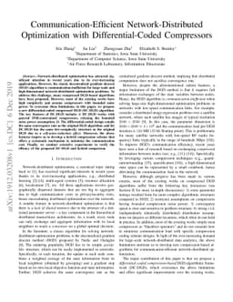 Communication-Efficient Network-Distributed Optimization with
  Differential-Coded Compressors