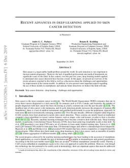 Recent advances in deep learning applied to skin cancer detection