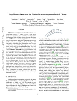 Deep Distance Transform for Tubular Structure Segmentation in CT Scans