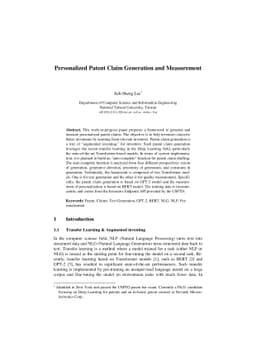 Personalized Patent Claim Generation and Measurement