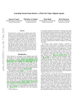 Learning Norms from Stories: A Prior for Value Aligned Agents