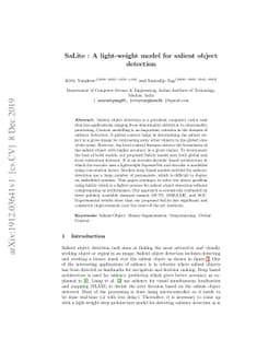 SaLite : A light-weight model for salient object detection