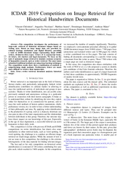 ICDAR 2019 Competition on Image Retrieval for Historical Handwritten
  Documents