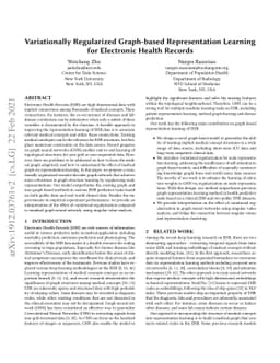 Variationally Regularized Graph-based Representation Learning for
  Electronic Health Records