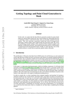 Getting Topology and Point Cloud Generation to Mesh
