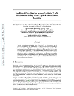 Intelligent Coordination among Multiple Traffic Intersections Using
  Multi-Agent Reinforcement Learning