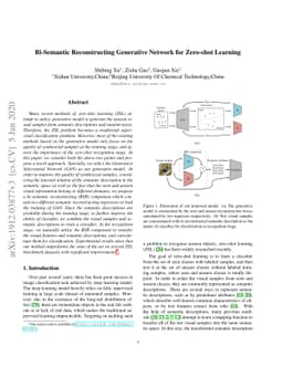 Bi-Semantic Reconstructing Generative Network for Zero-shot Learning