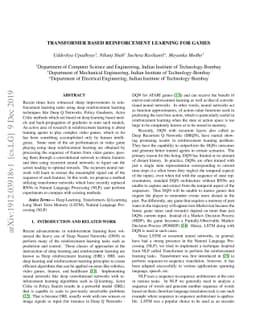 Transformer Based Reinforcement Learning For Games