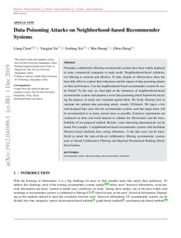 Data Poisoning Attacks on Neighborhood-based Recommender Systems
