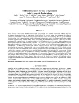 MRI correlates of chronic symptoms in mild traumatic brain injury