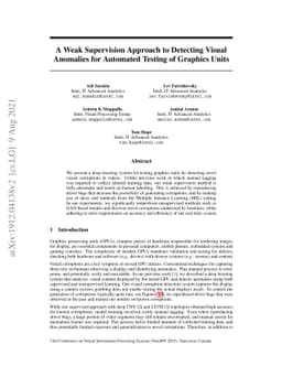 A Weak Supervision Approach to Detecting Visual Anomalies for Automated
  Testing of Graphics Units
