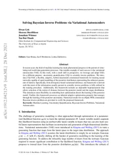 Solving Bayesian Inverse Problems via Variational Autoencoders