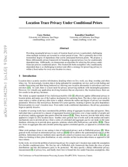 Location Trace Privacy Under Conditional Priors