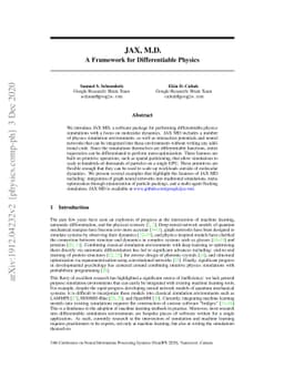 JAX, M.D.: A Framework for Differentiable Physics