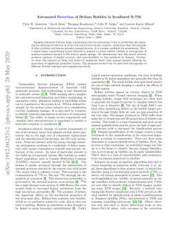 Automated Classification of Helium Ingress in Irradiated X-750