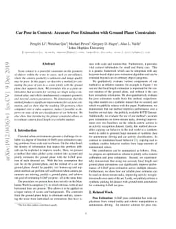 Car Pose in Context: Accurate Pose Estimation with Ground Plane
  Constraints