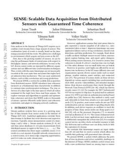 SENSE: Scalable Data Acquisition from Distributed Sensors with
  Guaranteed Time Coherence