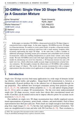 3D-GMNet: Single-View 3D Shape Recovery as A Gaussian Mixture