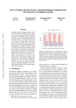 How to Evaluate the Next System: Automatic Dialogue Evaluation from the
  Perspective of Continual Learning