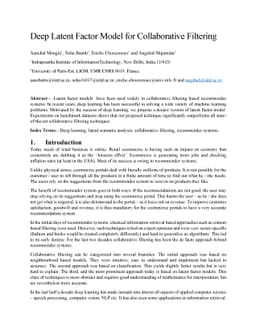 Deep Latent Factor Model for Collaborative Filtering