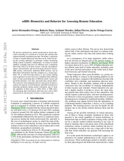 edBB: Biometrics and Behavior for Assessing Remote Education