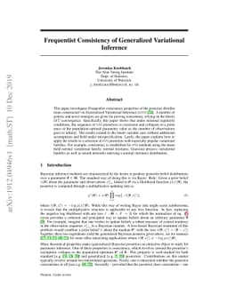 Frequentist Consistency of Generalized Variational Inference