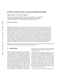 Efficient crowdsourcing of crowd-generated microtasks
