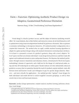 Form + Function: Optimizing Aesthetic Product Design via Adaptive,
  Geometrized Preference Elicitation