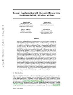 Entropy Regularization with Discounted Future State Distribution in
  Policy Gradient Methods