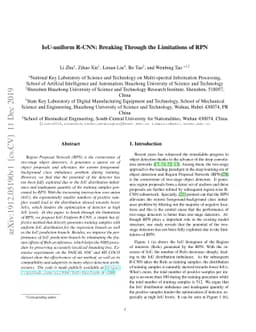 IoU-uniform R-CNN: Breaking Through the Limitations of RPN
