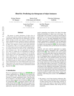 HistoNet: Predicting size histograms of object instances