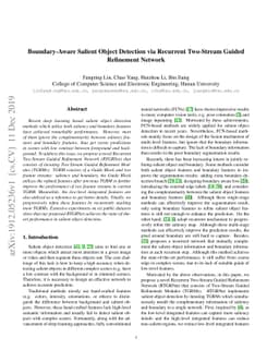 Boundary-Aware Salient Object Detection via Recurrent Two-Stream Guided
  Refinement Network