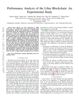 Performance Analysis of the Libra Blockchain: An Experimental Study