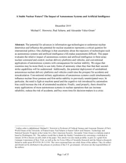 A Stable Nuclear Future? The Impact of Autonomous Systems and Artificial
  Intelligence