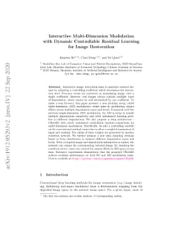 Interactive Multi-Dimension Modulation with Dynamic Controllable
  Residual Learning for Image Restoration