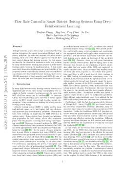 Flow Rate Control in Smart District Heating Systems Using Deep
  Reinforcement Learning