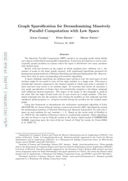 Graph Sparsification for Derandomizing Massively Parallel Computation
  with Low Space