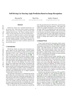 Self-Driving Car Steering Angle Prediction Based on Image Recognition