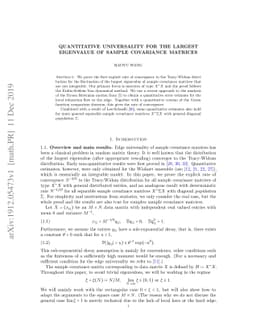 Quantitative Universality for the Largest Eigenvalue of Sample
  Covariance Matrices