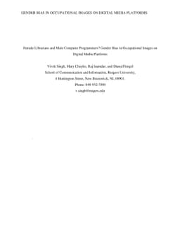 Female Librarians and Male Computer Programmers? Gender Bias in
  Occupational Images on Digital Media Platforms