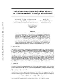 $Σ$-net: Ensembled Iterative Deep Neural Networks for Accelerated
  Parallel MR Image Reconstruction