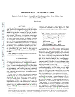 SpecAugment on Large Scale Datasets