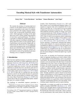 Encoding Musical Style with Transformer Autoencoders